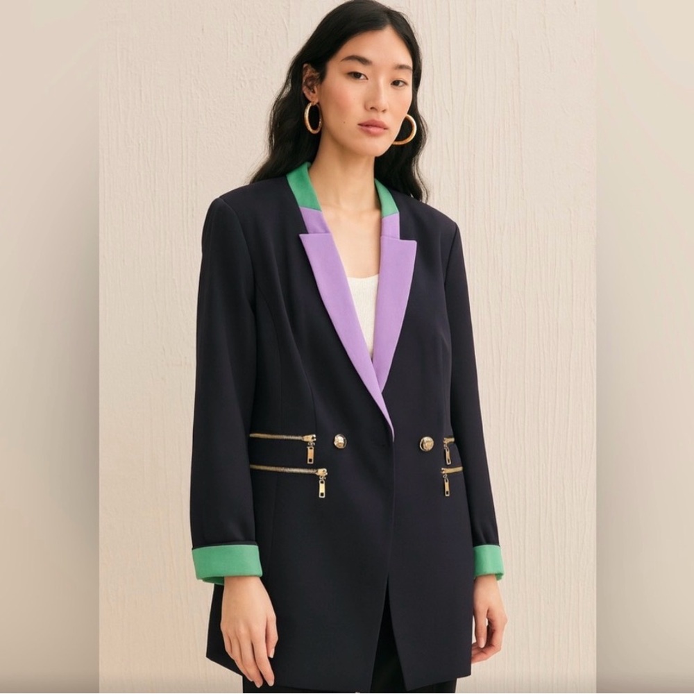 Endless Rose Black Jacket with Purple and Green Accents